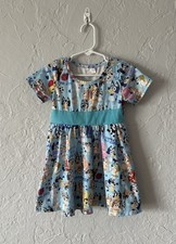 NEW Boutique Bluey Cartoon Dog Girls Sleeveless Dress 2T
