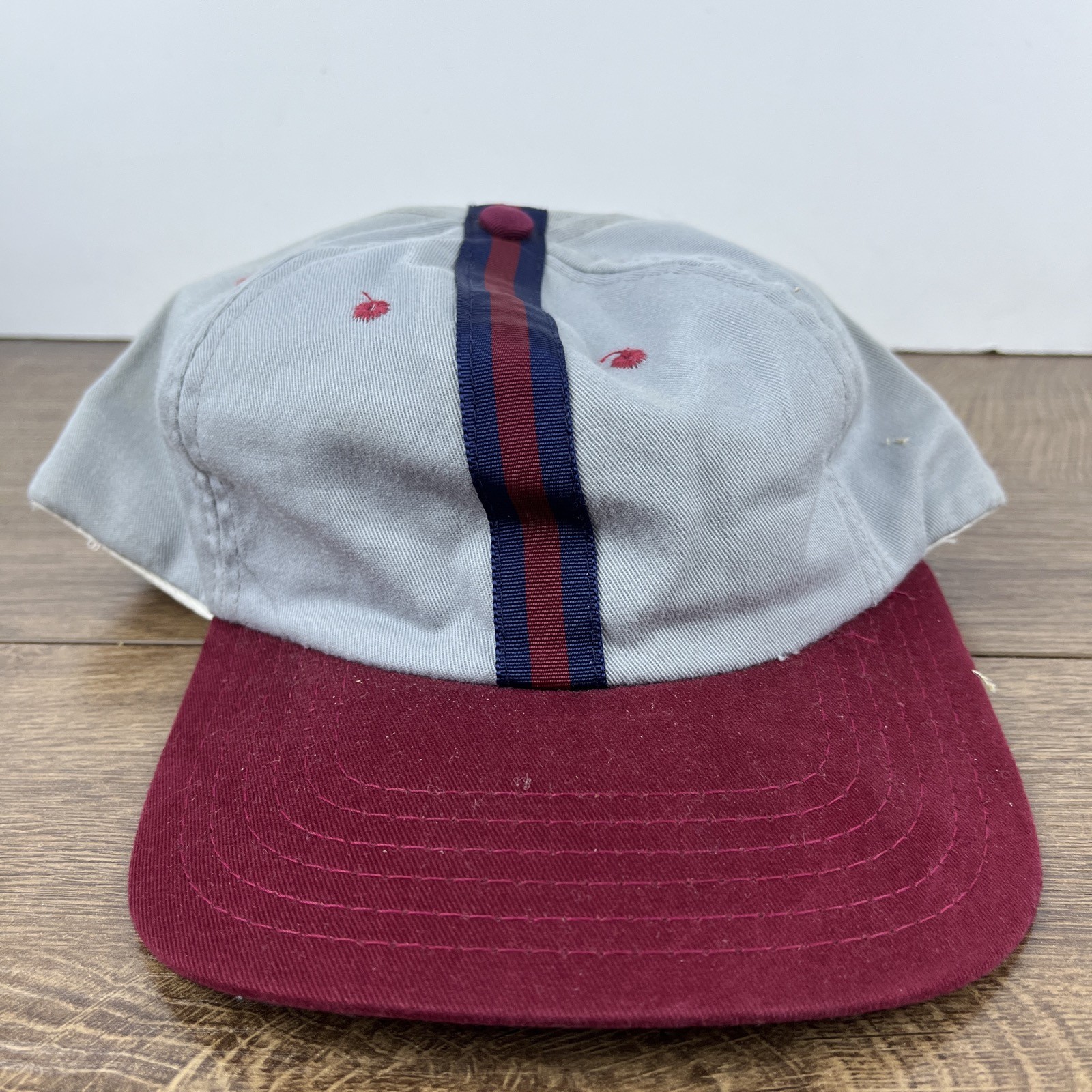 Gray Red Snapback Hat Athletic Adjustable Gray Ad… - image 3