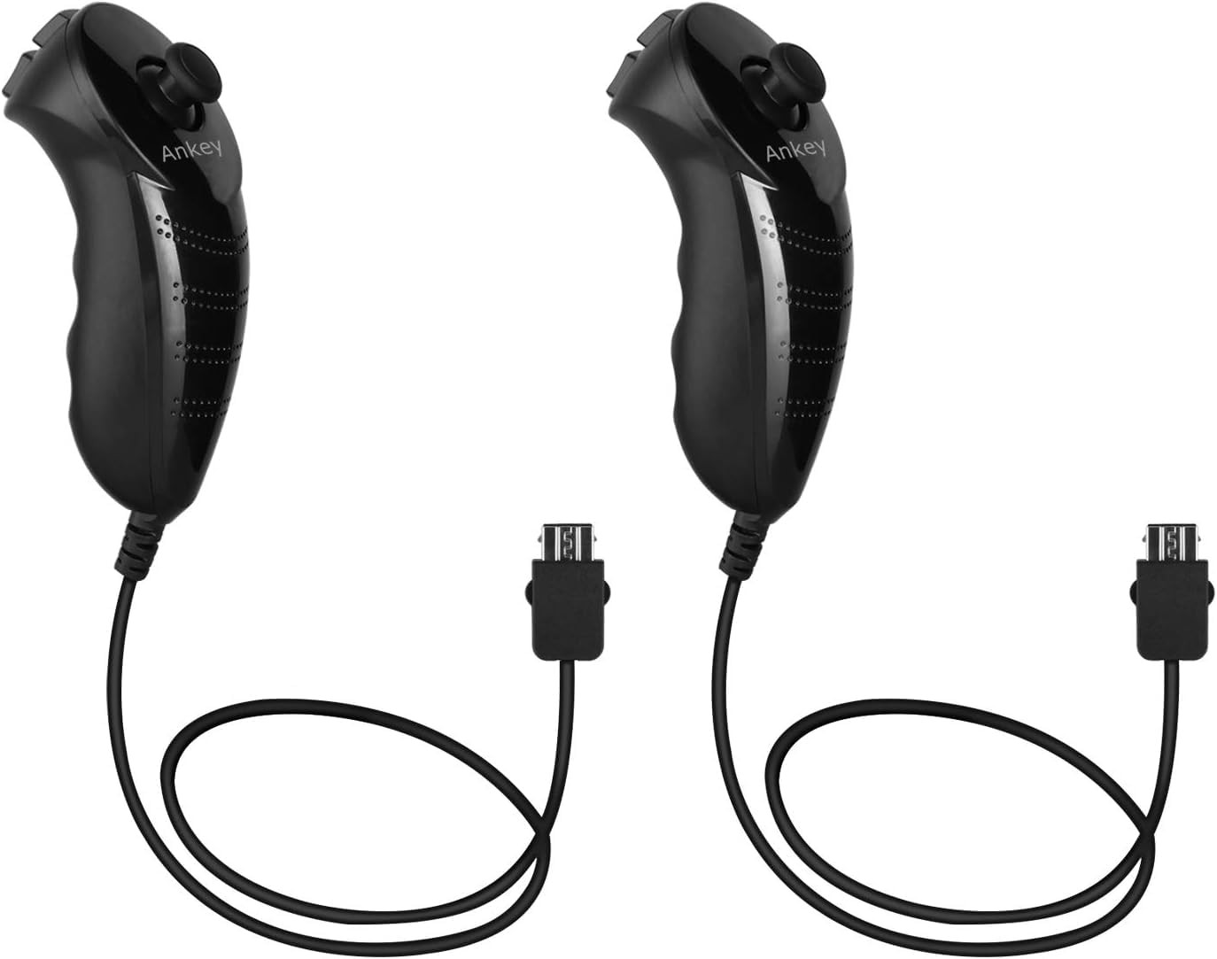 Pack de 2 manettes Nunchuk blanches pour console Nintendo Wii et Wii U