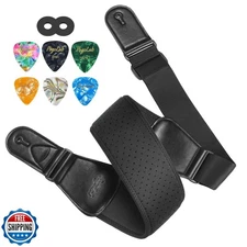 POGOLAB Guitar Strap for Electric Guitar and Bass, Wide Bass Strap Padded Gui