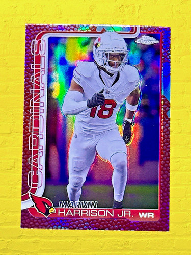 Marvin Harrison Jr. 2025 Topps Chrome NFL SP Pigskin Refractor Arizona Cardinals