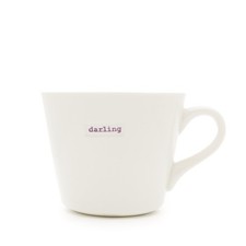 Keith Brymer Jones - Word Range - Standard Ceramic White Mug - Darling - 350m...