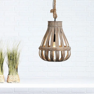 Brilliant Pendelleuchte Kaminika Natur Bambus Ø33cm max. 60W E27 Lampe kürzbar - Bild 1 von 4