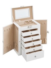 Elegant SONGMICS 6 Tier Jewelry Box Large Mirror Lockable Organizer Gift for Her