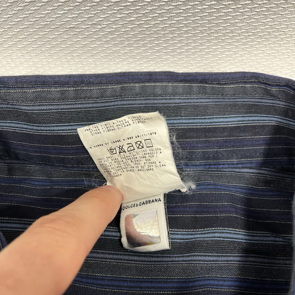 D&G DOLCE & GABBANA Multicolor Shirt ITALY Mens Button Down 38/52 - Image 4 of 4