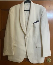 Joseph & Feiss Int. Mens Ivory Wool 1B Tux./Dinner Jacket SZ 43R/Poland/NWOT