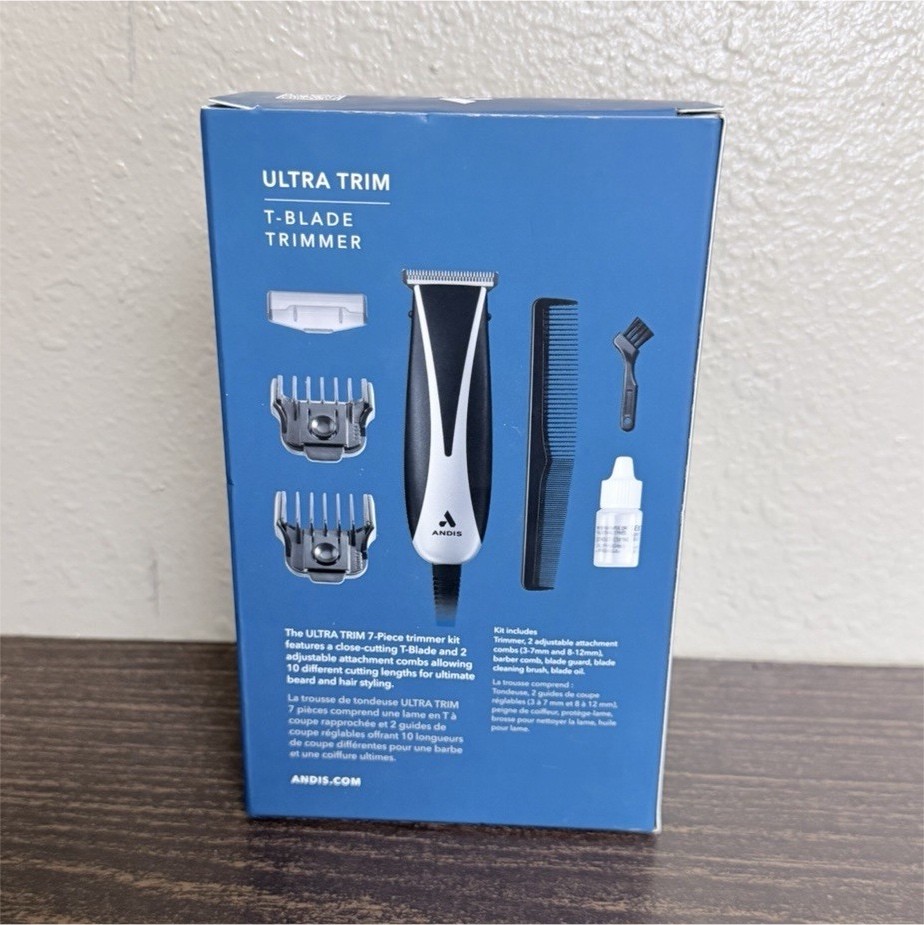 Andis Ultra Trim T-Blade Trimmer Stainless-Steel Blade, 10 L