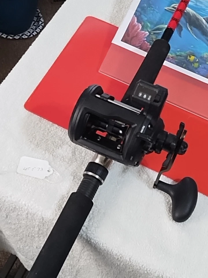 Caña de pescar de arrastre resistente Stik 6'6" MH 12-30 lb y carrete Bass Pro Shop Foto 2 de 4