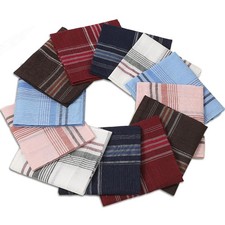 12-Pack Men's White Handkerchiefs Premium Cotton Pocket Squares Hankies