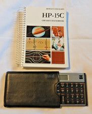 Calcolatrice scientifica vintage Hewlett Packard HP 15C con custodia con manuale a spirale 1985