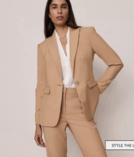 Ann Taylor Tan Fitted Long Blazer NWOT  6