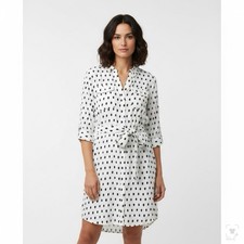 New Old Navy Women Blue & White polka dot dress 3/4 Sleeves SZ SP
