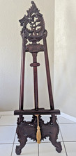 Antique Style Carved Wood Easel Stand Gothic Victorian Ornate Display Floor 69"