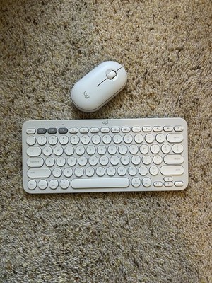 Logi Pebble Keys 2 K380s for Mac + Pebble Mouse 2 M350s Bluetooth White