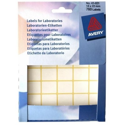 Avery 760x Universal Klebe-Etiketten Weiß 18x22mm Aufkleber Labor Selbstklebend