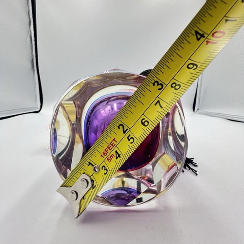 Vintage Murano Glass Perfume Bottle Atomizer Pink Purple Gold Hand Blown Italy - Picture 9 of 11