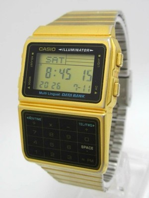 Casio DBC-611G Data Bank Gold Digital Watch with Calculator and Dual Time