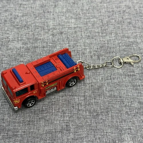 Hot Wheels Vintage 1976 Fire Engine Truck Red #3 KEYCHAIN Bag Clip Custom