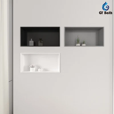 GY BATH Bathroom Shower Niche Stainless Steel Recessed Shower Storage