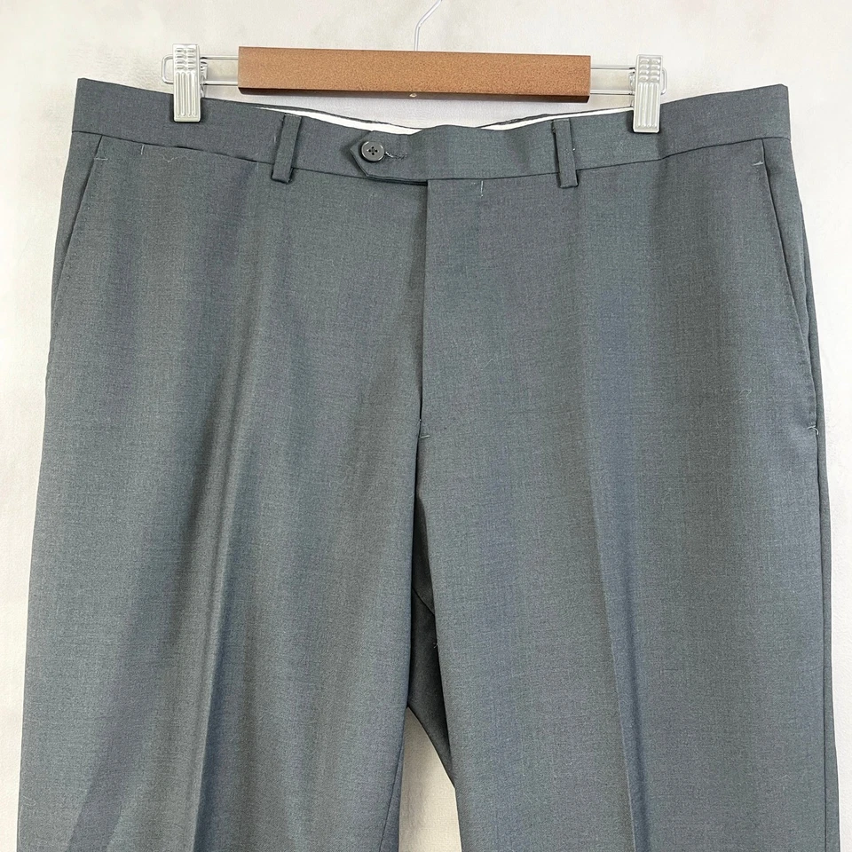 Gino Valentino Milano Mens Wool Blend Suit Charcoal Italy Classic 42R/36R SB-2 - Image 3 of 4