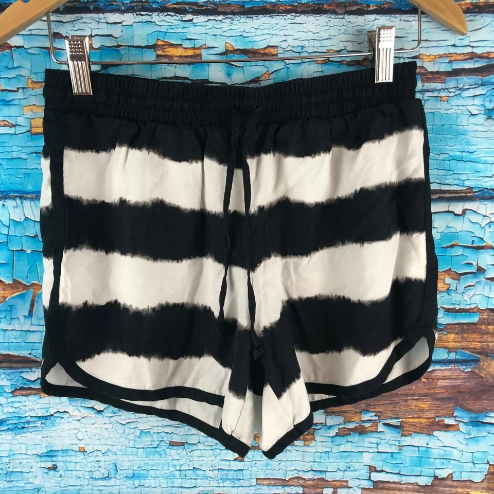 Pantalones Cortos Juicy Couture XS Negro Blanco Tinte a Rayas Foto 2 de 4