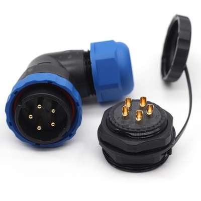 SD28 2Pin~26Pin Flanged Elbow Waterproof Aviation Cable Connector IP67,28MM P...