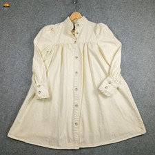 Asos Design Shirt Dress Ivory Cotton Long Sleeve Cottage Maternity Womens Size 2