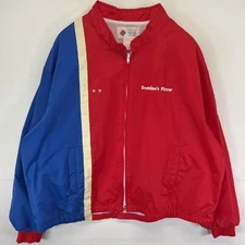Vintage 90's Domino's Pizza USA Nylon Jacket Red/Blue All-Season Used