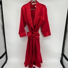 VTG 90s Victoria's Secret Long Red Robe S Red Tassel Tie Satin Quilted Deadstock