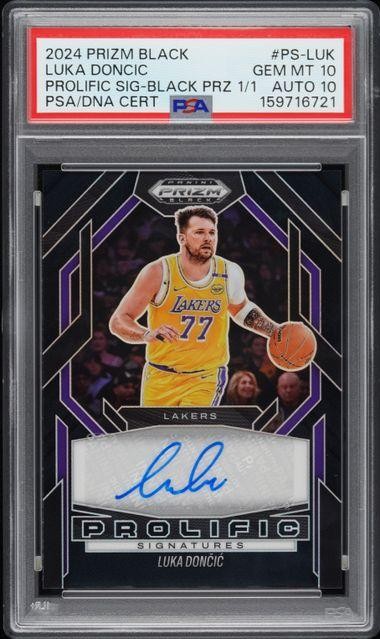 2024 Panini Prizm Luka Doncic Prolific Signatures Auto Black 1/1 PSA 10 Auto 10