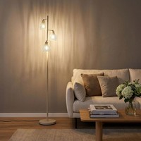 Stehleuchte Stehlampe Schlafzimmerleuchte FußSchalter Beige Gitter Led H 161 Cm