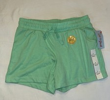 Cat  Jack Girls Green Sweat Shorts L 10-12 Cotton Blend Pockets Drawstring