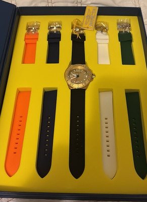Invicta Ocean Predator Special Edition Wristwatch Gold Case, Multi Silicone Ban 