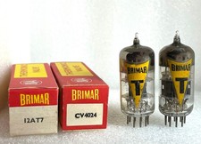 2 tubi Röhre 6060 ECC801s 12AT7 Brimar UK coppia piastre nere abbinate