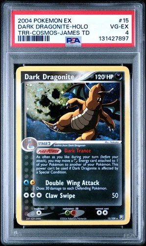 2004 POKEMON EX TEAM ROCKET RETURNS #15 DARK DRAGONITE-HOLO PSA 4
