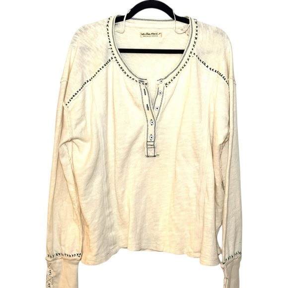 NWOT Free People We The Free Taylor Henley Tunic Top | Vintage White | Sz Large