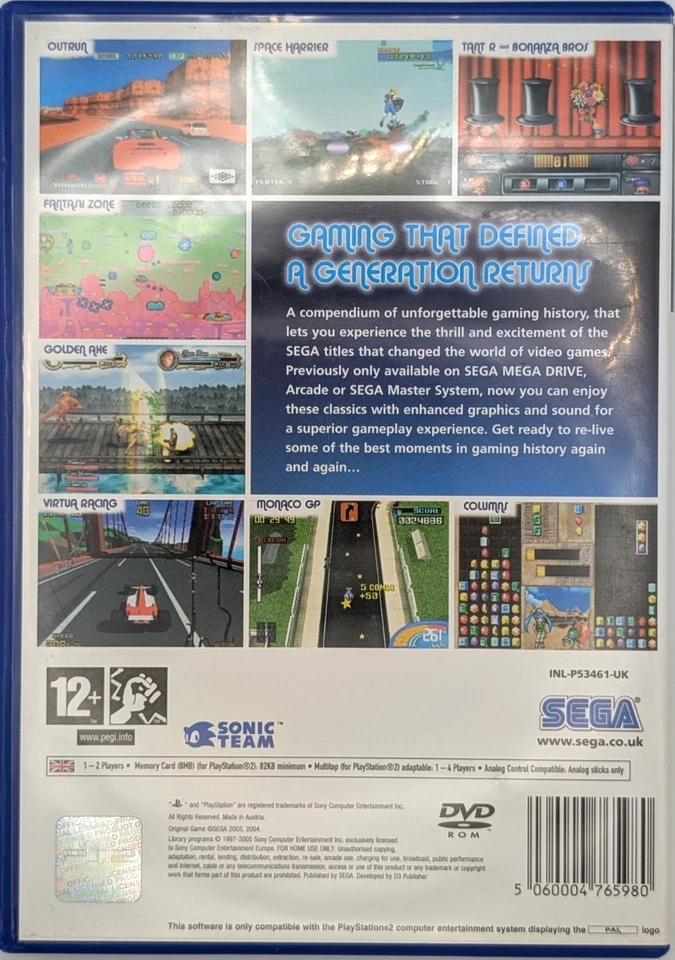 SEGA Classics Collection - PS2 - sehr gut - Bild 2 von 3