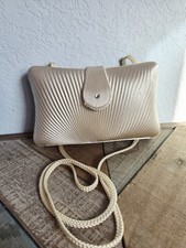 Vintage Carlo Fellini Ivory Evening Bag Clutch Beaded Shoulder Gold Closure