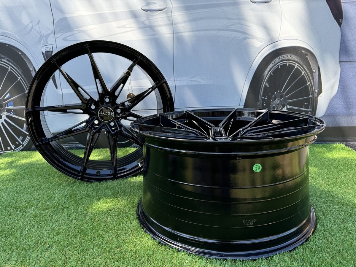 4X R22 Inch 5X108 Haxer HX036 Black Gloss 9ET40 Wheels: Fits Land