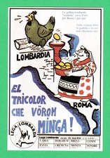 1998 - Serie completa cartoline LEGA NORD PADANIA - GALLINA DALLE UOVA D'ORO.