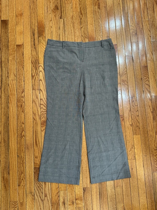 Apt. 9 Women’s brown & blue Plaid Stretch Dress Pants Flat Front Pockets size 18