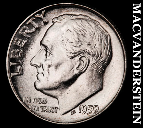 1959 Roosevelt Dime- Silver- Choice Gem Brilliant Uncirculated Luster #J3094