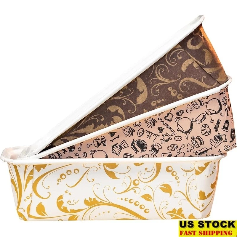 Disposable Paper Loaf Pans Oven Safe Freezer Safe Eco-Friendly Easy Cleanup New