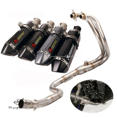 Full System for Kawasaki Ninja 300 Z300 2013-2018 Exhaust Tips Header Link Pipe