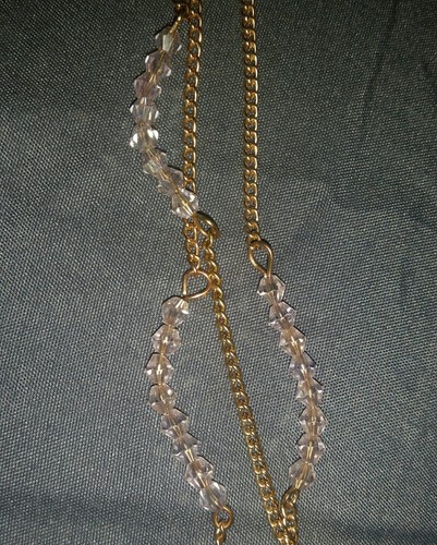 NY & Co Triple Strand Goldtone Necklace with Pink Beads NEW - Picture 2 of 3