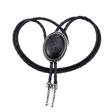 Adult Mens Western Cowboy Bolo Tie Necktie Necklace PU Leather Rope Bola Pendant