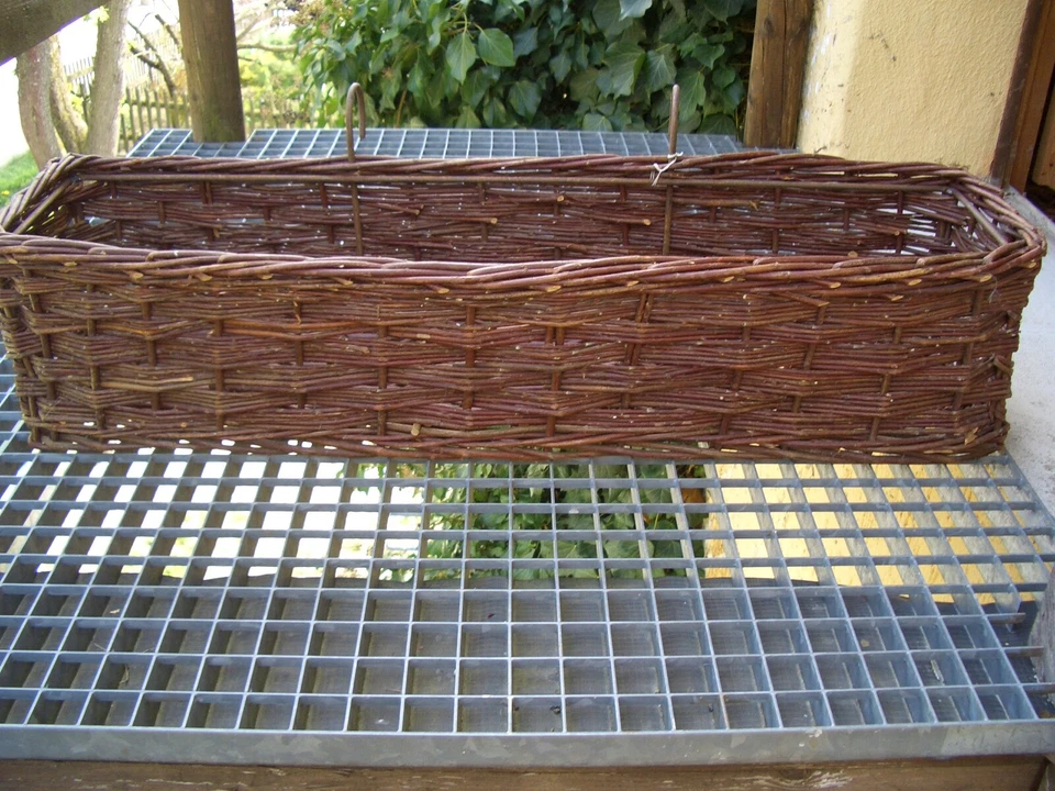 Pflanzkorb Weide, stabil, Natur groß ca.87Lx26Bx18cm H-Metallrahmen stabil 1 St. - Bild 3 von 4