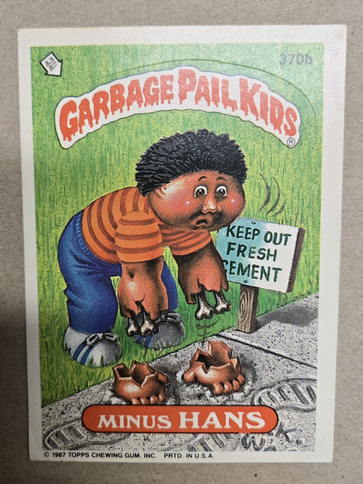 1987 Topps Garbage Pail Kids Series 7 Hans #370b Missing Card