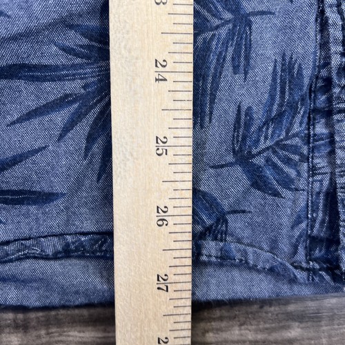 Paper Denim & Cloth Shirt Mens Medium Blue Flower Short Sleeve Button up - Picture 7 of 10