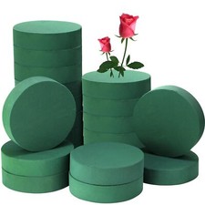 20 Pack Round Floral Foam Bulk 6.5'' Green Dry Floral Foam Blocks Wet Flower ...